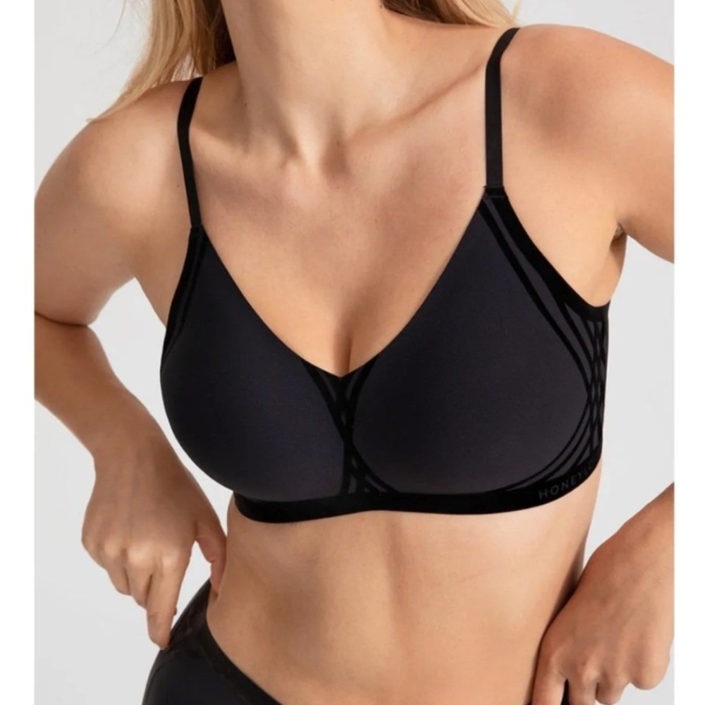 Honeylove Silhouette Wireless Vamp Black Bra SZL